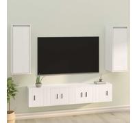 Vidaxl Armoires Murales 2 Pcs Blanc 30x30x80 Cm Bois De Pin Massif Blanc