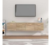 2x Armoires Murales Blanc 80x35x36,5 cm Bois d'Ingénierie Suspendues vidaXL