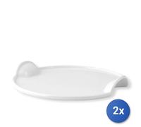 2X Assiettes En Porcelaine, Ø 30 Cm, Blanc H&H