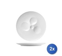 2X Assiettes Sélection Hôtellerie En Porcelaine Blanche Cm 26X25,5X2,5H.