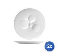 2X Assiettes Sélection Hôtellerie En Porcelaine Blanche Cm 30,8X3H.