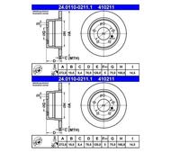 2X ATE 24.0110-0211.1 Disque De Frein 272 Mm Pour BMW E36