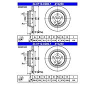 2X ATE 24.0110-0280.1 Disque De Frein Arrière Pour Mercedes-Benz W639
