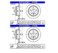 2X ATE 24.0110-0396.1 Disque De Frein 294 Mm Pour MINI F55 F56 F57