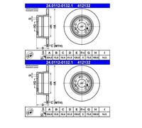 2X ATE 24.0112-0132.1 Disque De Frein Pour BMW E38 E31