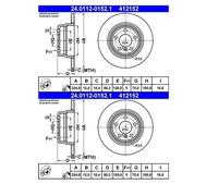 2X ATE 24.0112-0152.1 Disque De Frein Pour BMW E53