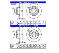 2X ATE 24.0112-0216.1 Disque De Frein 290 Mm Pour Peugeot 508 SW I 8E