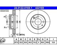 2x ATE 24.0122-0169.1 Disque de frein Avant pour HYUNDAI SONATA III (Y-3)