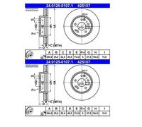 2x ATE 24.0125-0107.1 Disque 294 MM pour Mercedes-Benz W124 S124 C124 A124