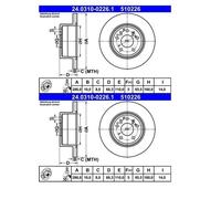 2X ATE 24.0310-0226.1 Disque De Frein Pour Opel Vectra B CC J96 Saab 9-3 YS3D