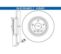 2x ATE Disque De Frein Plein Ø300mm Pour Jaguar XE JA_ X760 XF X260 JB_