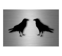 2x Autocollant Sticker Corbeaux Oiseau Raven Odins Viking Crow Voiture Moto R4