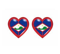 2x Autocollant Sticker Drapeau Coeur Bq Saint Eustache