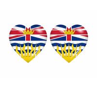 2x Autocollant Sticker Drapeau Coeur Canada Colombie Britannique