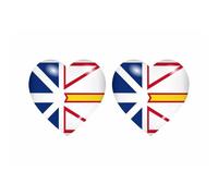 2x Autocollant Sticker Drapeau Coeur Canada Terres Neuves Labrador