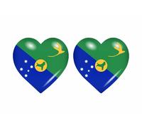 2x Autocollant Sticker Drapeau Coeur Cx Christmas Island Ile