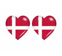 2x Autocollant Sticker Drapeau Coeur Dk Danemark