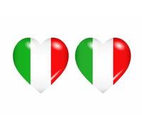2x Autocollant Sticker Drapeau Coeur I Italie