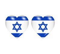 2x Autocollant Sticker Drapeau Coeur Il Israel