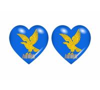 2x Autocollant Sticker Drapeau Coeur Italie Frioul Venetie