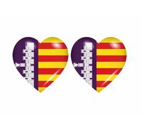 2x Autocollant Sticker Drapeau Coeur Mallorca Majorque