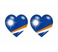 2x Autocollant Sticker Drapeau Coeur Mh Iles Marshall