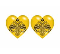 2x Autocollant Sticker Drapeau Coeur Mont Athos Orthodoxe