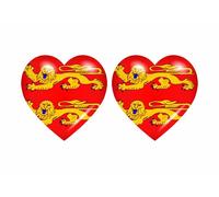 2x Autocollant Sticker Drapeau Coeur Normandie Normand