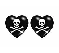 2x Autocollant Sticker Drapeau Coeur Pirate Jack Rackham
