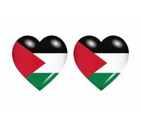 2x Autocollant Sticker Drapeau Coeur Ps Palestine