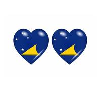 2x Autocollant Sticker Drapeau Coeur Tk Tokelau