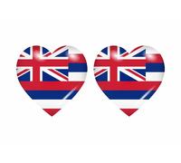 2x Autocollant Sticker Drapeau Coeur Usa Hawaii