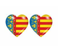 2x Autocollant Sticker Drapeau Coeur Valencia Valence