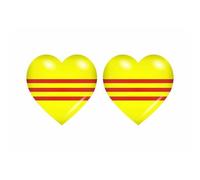 2x Autocollant Sticker Drapeau Coeur Vd Vietnam Du Sud