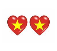 2x Autocollant Sticker Drapeau Coeur Vn Vietnam