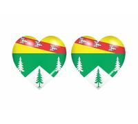 2x Autocollant Sticker Drapeau Coeur Vosges Departement
