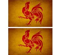 2x Autocollant Sticker Drapeau Vintage Vieilli Belgique Wallonie