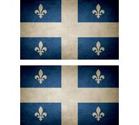2x Autocollant Sticker Drapeau Vintage Vieilli Canada Quebec
