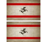 2x Autocollant Sticker Drapeau Vintage Vieilli Italie Toscane