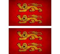 2x Autocollant Sticker Drapeau Vintage Vieilli Normandie Normand