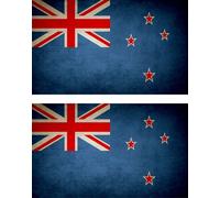 2x Autocollant Sticker Drapeau Vintage Vieilli Nz Nouvelle Zelande