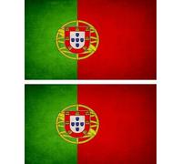 2x Autocollant Sticker Drapeau Vintage Vieilli P Portugal