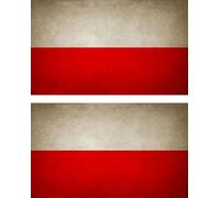 2x Autocollant Sticker Drapeau Vintage Vieilli Pl Pologne