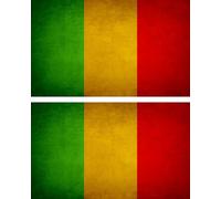 2x Autocollant Sticker Drapeau Vintage Vieilli Rmm Mali