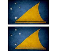 2x Autocollant Sticker Drapeau Vintage Vieilli Tk Tokelau