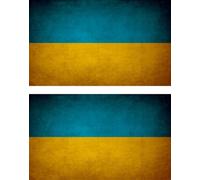 2x Autocollant Sticker Drapeau Vintage Vieilli Ua Ukraine