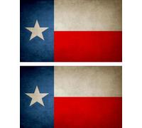 2x Autocollant Sticker Drapeau Vintage Vieilli Usa Texas