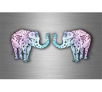 2x Autocollant Sticker Voiture Moto Macbook Éléphant Décoration Ordinateur