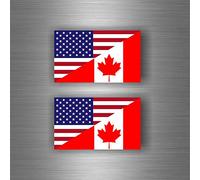 2X Autocollant Sticker Voiture Moto Tuning Drapeau USA Canada Etats Unis