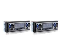 2X Autoradio Bluetooth Vintage Sans Fil Lecteur Multimédia MP3 AUX USB FM 12V Classique Lecteur Audio Stéréo Voiture Électrique